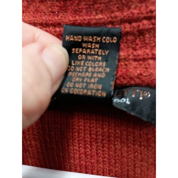 A. Gianetti Womens 100% Merino Wool Cardigan Medium Orange Belt Buckle Luxury - Picture 6 of 9